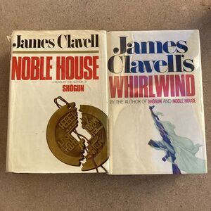 James Clavell Noble House & Whirlwind Lot of 2 Hardcover Dust Jacket Book Club